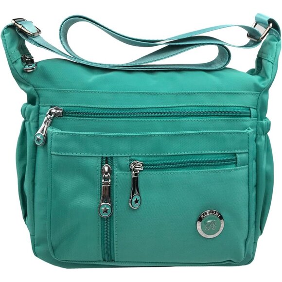 Women’s Nylon Crossbody Bag Casual Travel Daypack with Multiple Zippers - Picture 1 of 6